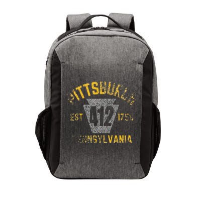 Pittsburgh Pennsylvania Sl City 412 Established Vintage Vector Backpack