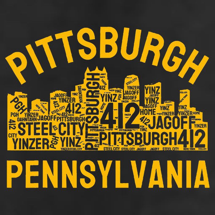 Pittsburgh Pennsylvania Steel City Skyline 412 Yinz Home Cool Comfort Performance Bucket Hat