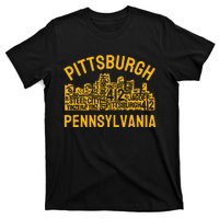 Pittsburgh Pennsylvania Steel City Skyline 412 Yinz Home T-Shirt