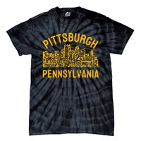 Pittsburgh Pennsylvania Steel City Skyline 412 Yinz Home Tie-Dye T-Shirt