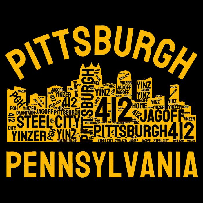 Pittsburgh Pennsylvania Steel City Skyline 412 Yinz Home Zip Tote Bag
