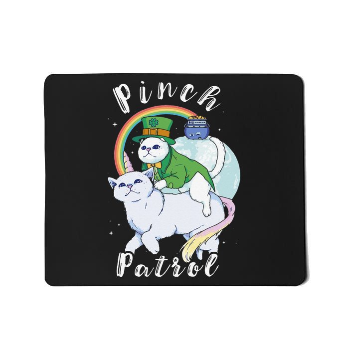 Pinch Patrol St Patricks Day Cats Green Saint Patrick's Day Mousepad