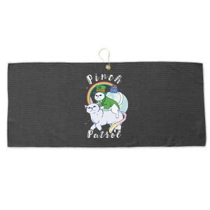 Pinch Patrol St Patricks Day Cats Green Saint Patrick's Day Large Microfiber Waffle Golf Towel