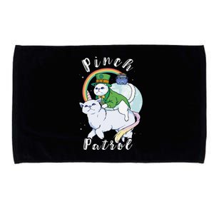 Pinch Patrol St Patricks Day Cats Green Saint Patrick's Day Microfiber Hand Towel