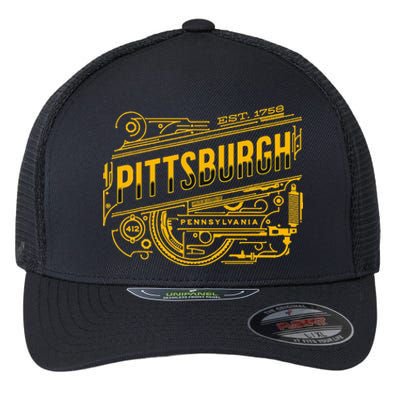 Pittsburgh Pennsylvania Steel City 412 Home Vintage Flexfit Unipanel Trucker Cap