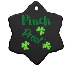 Pinch Proof Saint Patrick's Day Shamrocks Ceramic Star Ornament