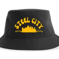 Pittsburgh Pennsylvania Sl City Skyline Bridges Retro Sustainable Bucket Hat