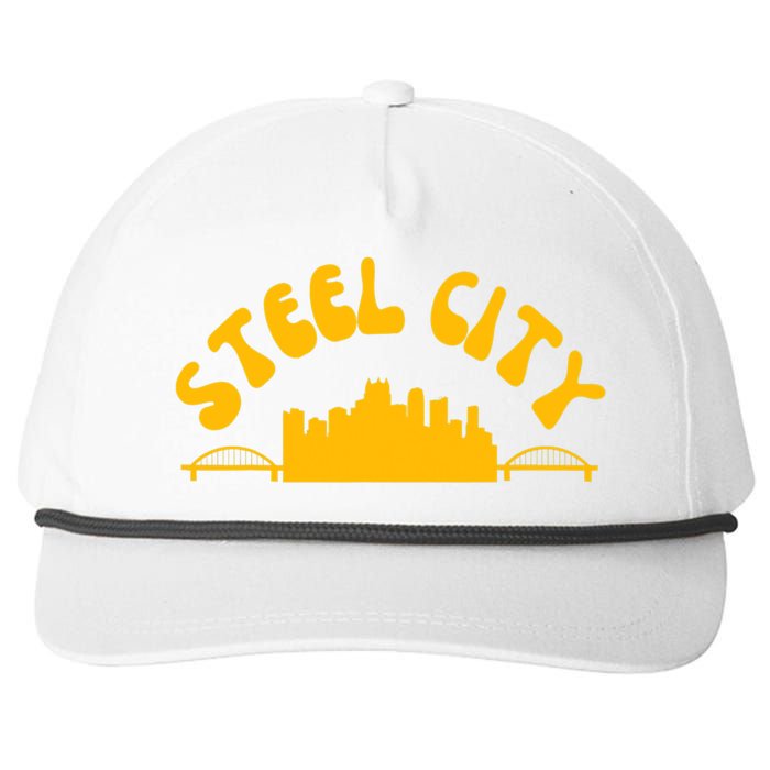 Pittsburgh Pennsylvania Sl City Skyline Bridges Retro Snapback Five-Panel Rope Hat