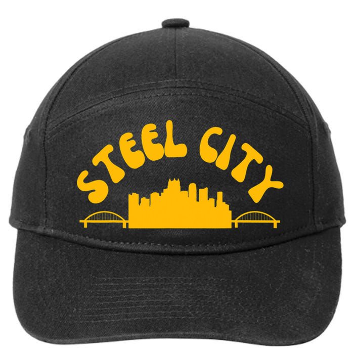 Pittsburgh Pennsylvania Sl City Skyline Bridges Retro 7-Panel Snapback Hat