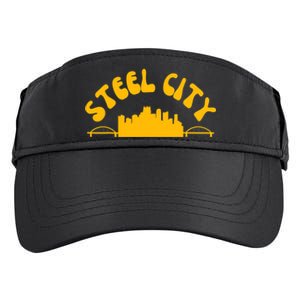 Pittsburgh Pennsylvania Sl City Skyline Bridges Retro Adult Drive Performance Visor