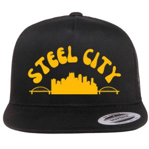 Pittsburgh Pennsylvania Sl City Skyline Bridges Retro Flat Bill Trucker Hat