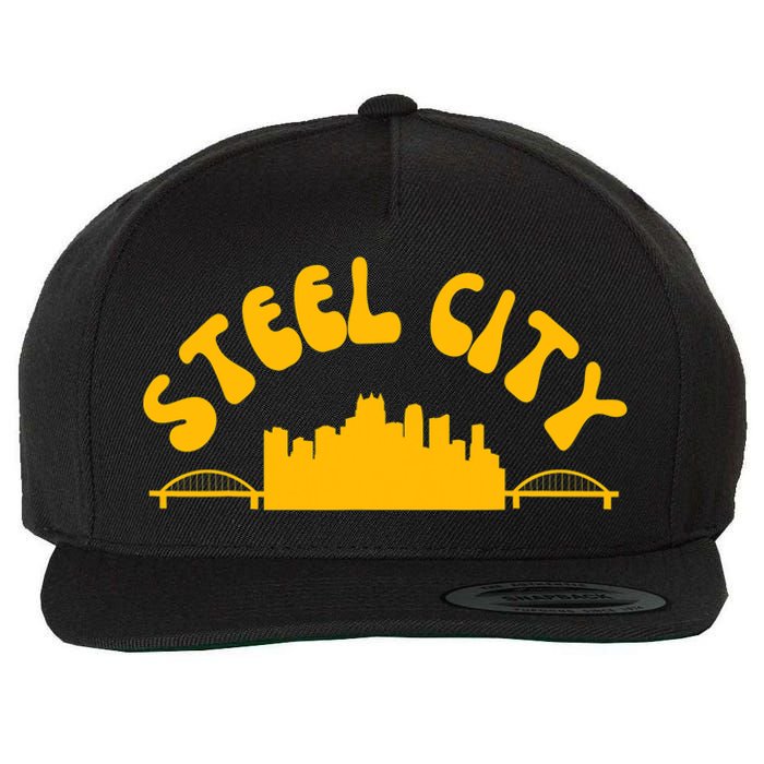 Pittsburgh Pennsylvania Sl City Skyline Bridges Retro Wool Snapback Cap