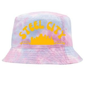 Pittsburgh Pennsylvania Sl City Skyline Bridges Retro Tie-Dyed Bucket Hat