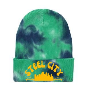 Pittsburgh Pennsylvania Sl City Skyline Bridges Retro Tie Dye 12in Knit Beanie