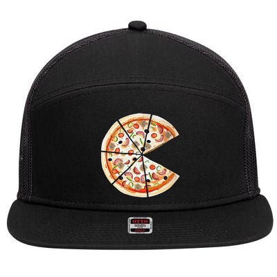 Pizza Pie & Slice Dad And Son Pizza Funny Father's Day 7 Panel Mesh Trucker Snapback Hat