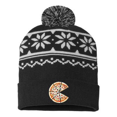 Pizza Pie & Slice Dad And Son Pizza Funny Father's Day USA-Made Snowflake Beanie