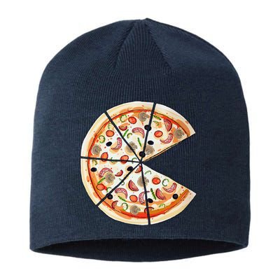 Pizza Pie & Slice Dad And Son Pizza Funny Father's Day Sustainable Beanie