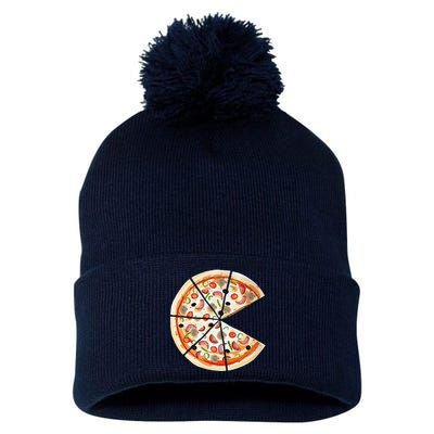 Pizza Pie & Slice Dad And Son Pizza Funny Father's Day Pom Pom 12in Knit Beanie