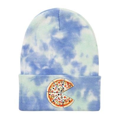 Pizza Pie & Slice Dad And Son Pizza Funny Father's Day Tie Dye 12in Knit Beanie