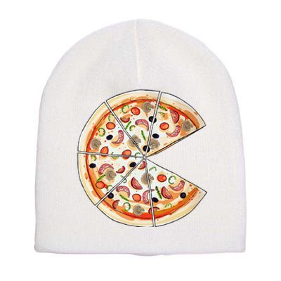 Pizza Pie & Slice Dad And Son Pizza Funny Father's Day Short Acrylic Beanie