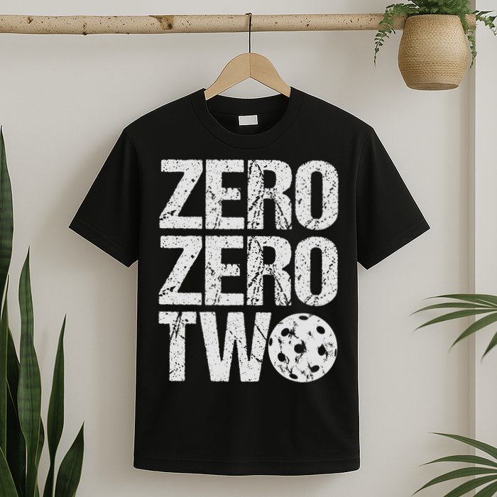 Pickleball Player Starting Score ZeroZero Two Serve First  T-Shirt