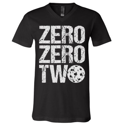 Pickleball Player Starting Score ZeroZero Two Serve First  V-Neck T-Shirt