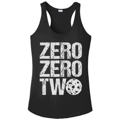 Pickleball Player Starting Score ZeroZero Two Serve First  Ladies PosiCharge Competitor Racerback Tank