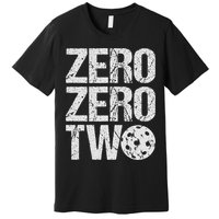 Pickleball Player Starting Score ZeroZero Two Serve First  Premium T-Shirt