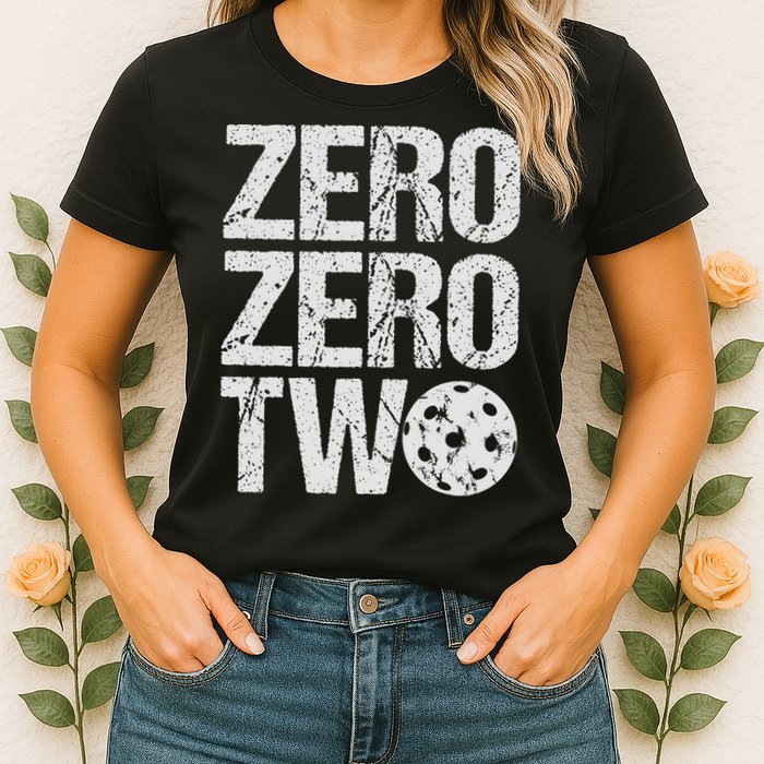 Pickleball Player Starting Score ZeroZero Two Serve First  Womens T-Shirt