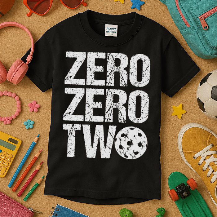 Pickleball Player Starting Score ZeroZero Two Serve First  Kids T-Shirt