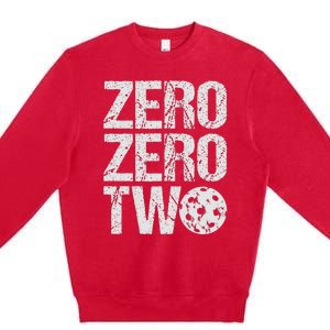 Pickleball Player Starting Score ZeroZero Two Serve First  Premium Crewneck Sweatshirt