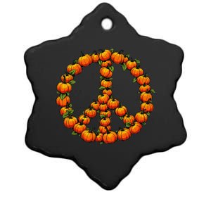 Pumpkin Peace Sign Fall Season Pumpkins Autumn Halloween Ceramic Star Ornament