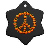 Pumpkin Peace Sign Fall Season Pumpkins Autumn Halloween Ceramic Star Ornament