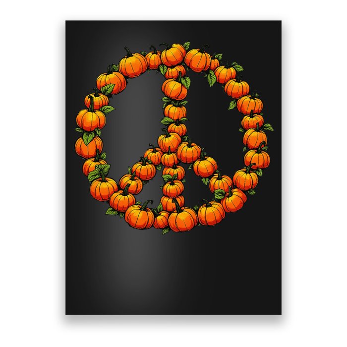 Pumpkin Peace Sign Fall Season Pumpkins Autumn Halloween Poster