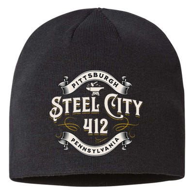 Pittsburgh Pennsylvania Steel City 412 Home Vintage Sustainable Beanie