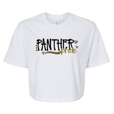 Panther Pride School Sports Fan Team Spirit Bella+Canvas Jersey Crop Tee