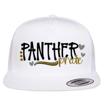 Panther Pride School Sports Fan Team Spirit Flat Bill Trucker Hat