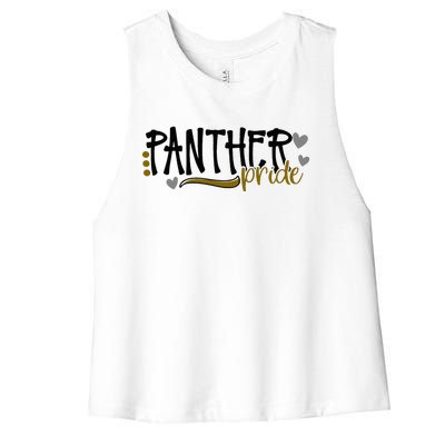 Panther Pride School Sports Fan Team Spirit Women's Racerback Cropped Tank