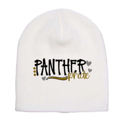 Panther Pride School Sports Fan Team Spirit Short Acrylic Beanie