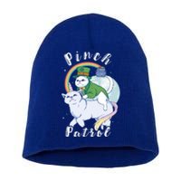 Pinch Patrol St Patricks Day Cats Green Saint Patrick's Day Gift Short Acrylic Beanie