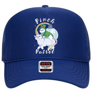 Pinch Patrol St Patricks Day Cats Green Saint Patrick's Day Gift High Crown Mesh Back Trucker Hat