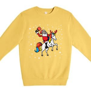 Pickleball Player Santa Claus Pickleball Paddle Christmas Gift Premium Crewneck Sweatshirt