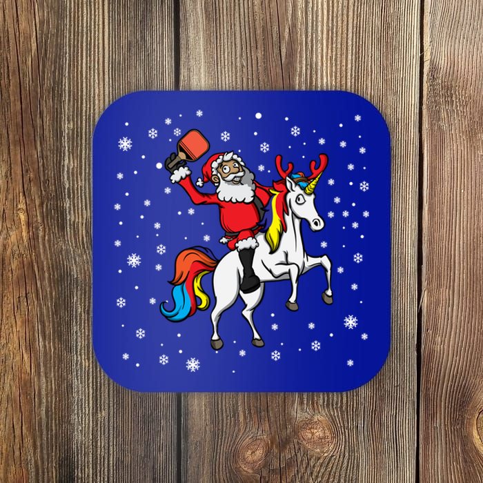 Pickleball Player Santa Claus Pickleball Paddle Christmas Gift Coaster