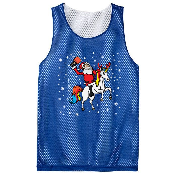 Pickleball Player Santa Claus Pickleball Paddle Christmas Gift Mesh Reversible Basketball Jersey Tank