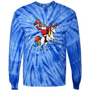 Pickleball Player Santa Claus Pickleball Paddle Christmas Gift Tie-Dye Long Sleeve Shirt