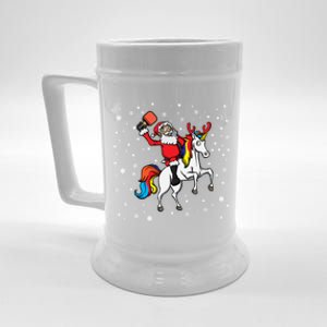 Pickleball Player Santa Claus Pickleball Paddle Christmas Gift Beer Stein