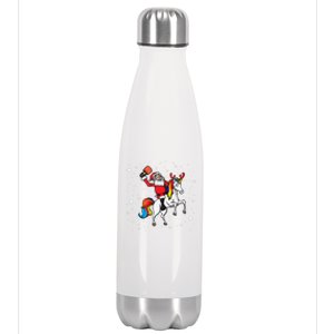 Pickleball Player Santa Claus Pickleball Paddle Christmas Gift Stainless Steel Insulated Water Bottle