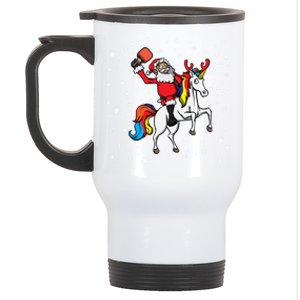 Pickleball Player Santa Claus Pickleball Paddle Christmas Gift Stainless Steel Travel Mug