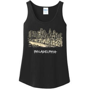 Philadelphia Pennsylvania Skyline Panorama Ladies Essential Tank