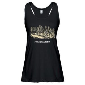 Philadelphia Pennsylvania Skyline Panorama Ladies Essential Flowy Tank